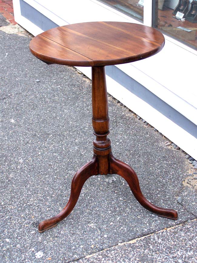 A George III period diminutive Plum Wood Tripod Table on Cabriole Legs with Pad Feet circa 1770